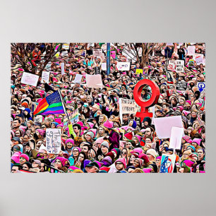 Póster Arte de Digitas da reunião do março das mulheres