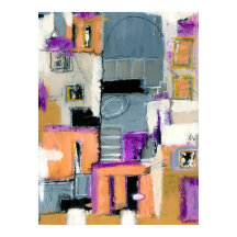 Arte de Edifícios Expressionista Abstrata Pintura