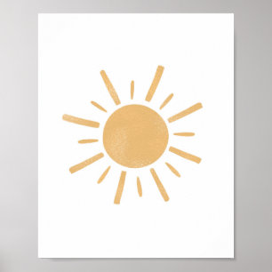Poster Arte de Enfermeira Neutra Boho Amarelo Sun Sunshin