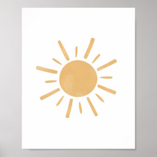Poster Arte de Enfermeira Neutra Boho Amarelo Sun Sunshin
