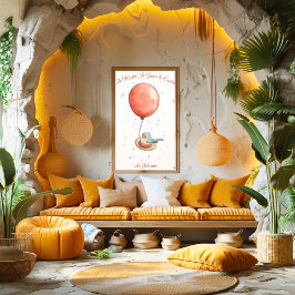 Póster Arte de Enfermeiro Personalizada - Pássaro com Bal