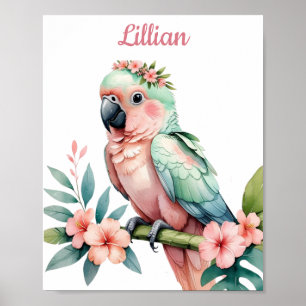 Poster Arte de Ensino de Safari Tropical Personalizada