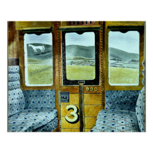 Póster arte de Eric Ravilous, Paisagem de Trem,