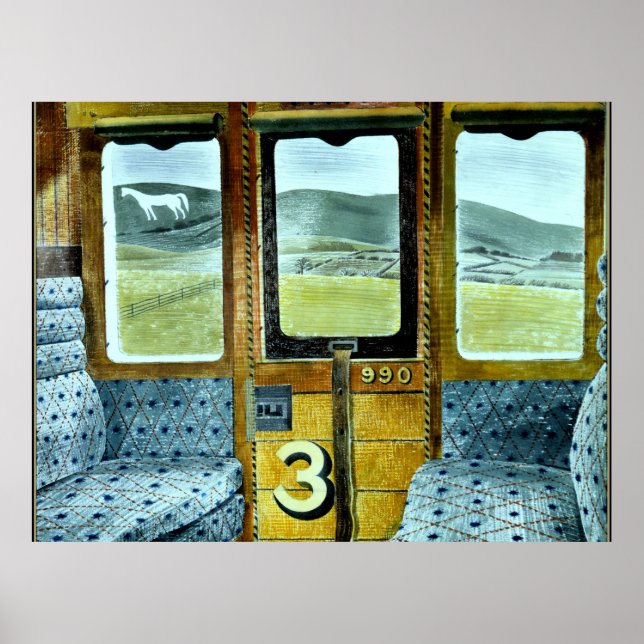 Poster Arte de Eric Ravilous, Paisagem de Trem (Frente)
