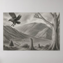 Arte de esboço em monocromia da natureza selvagem