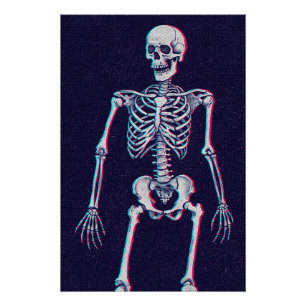 Póster Arte de Esqueleto Antigo em Pé