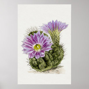 Poster Arte de Esquema de Flor Roxo