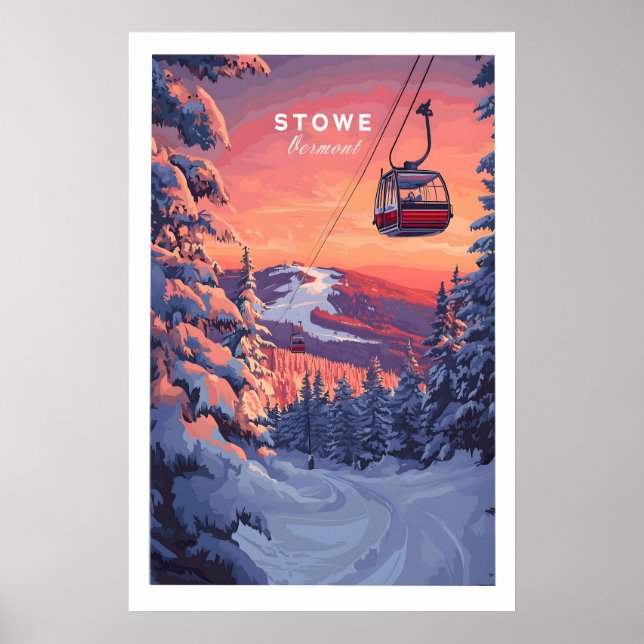 Poster Arte de Esqui em Vermont 1 (Frente)