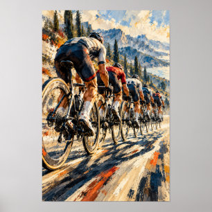 Poster Arte de Estrada de Montanha em Bicicleta Pelotão E