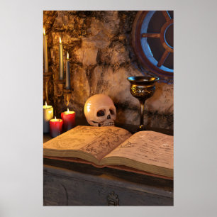 Poster Arte de Estudo Iluminado por Velas da Academia Som