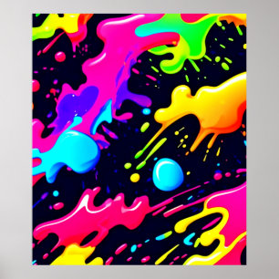 Poster Arte de explosão de cor líquida de abstrato