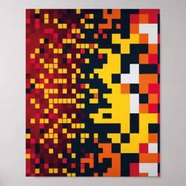Poster Arte de explosão de pixel vibrante