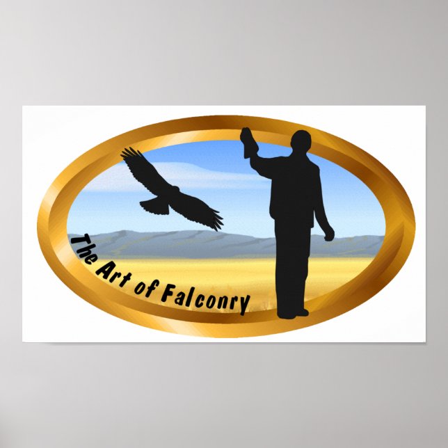 Póster Arte de Falconry - Oval (Frente)