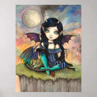 Arte de Fantasia Cute Gothic Olhos Grandes Fada e