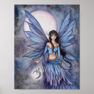 Póster Arte de fantasia da fada da lua Lunetta