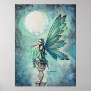 Poster Arte de Fantasia da Fada do Sonho de Inverno Aquar