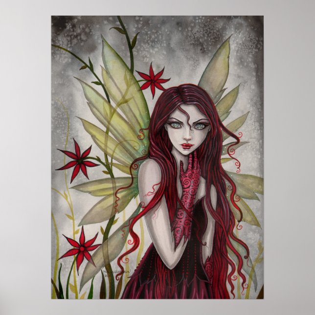 Poster Arte de Fantasia da Fada Escarlate por Molly Harri (Frente)