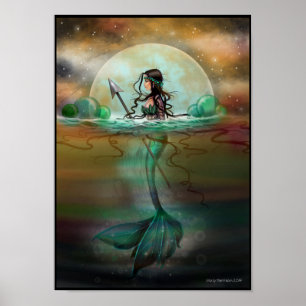 Póster Arte de Fantasia da Sereia do Mar Místico