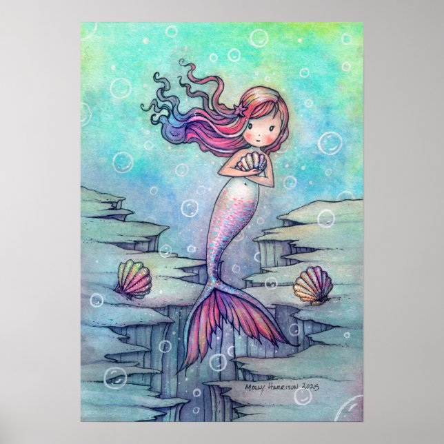 Poster Arte de Fantasia da Sereia Doce por Molly Harrison (Frente)