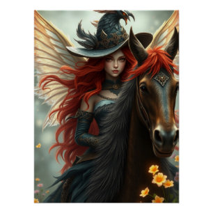 Póster Arte de Fantasia de Cavalo do Guerreiro