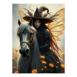 Póster Arte de Fantasia de Cavalo do Guerreiro