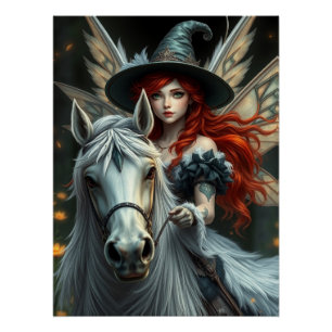 Póster Arte de Fantasia de Cavalo do Guerreiro