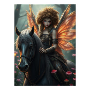 Póster Arte de Fantasia de Cavalo do Guerreiro
