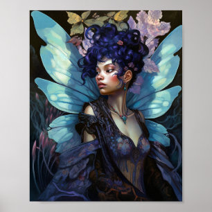 Poster Arte de Fantasia de Fada Negra Africana-Americana