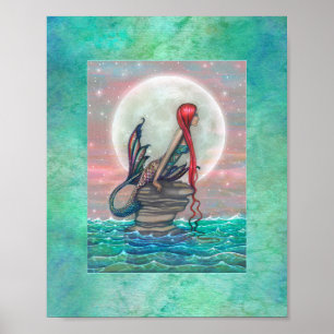 Poster Arte de Fantasia de Sereia Bonita por Molly Harris