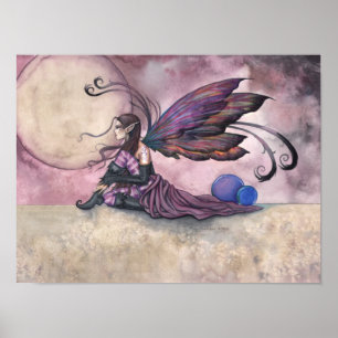 Poster Arte de Fantasia Gótica da Fada da Lua de Verão