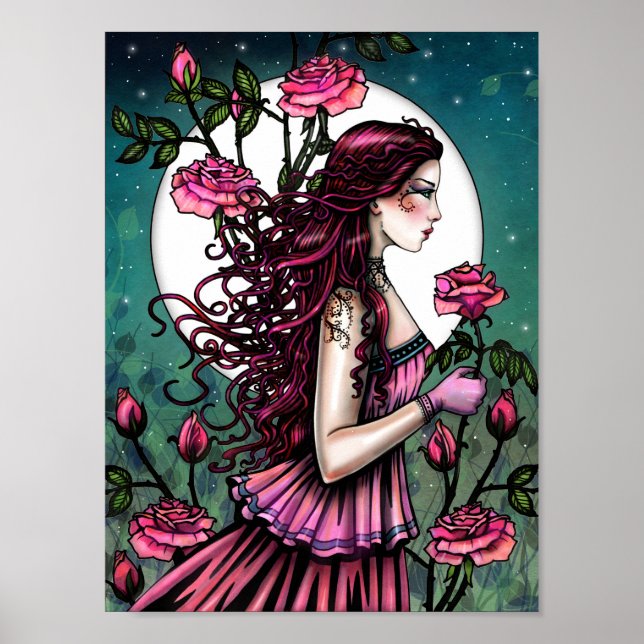 Poster Arte de Fantasia Mística Rosa Espanhola  Molly Har (Frente)