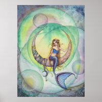 Arte de Fantasia Mística Sereia de Cobalt Moon