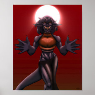 Poster Arte de Fantasia Sombria Original da Maji Personag