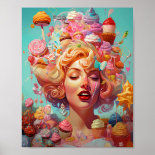Poster Arte De Fantasia Surreal Da Sorvete Candy