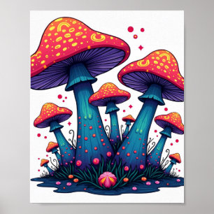 Poster Arte de Fantasia Trippy Psychedelic Mushroom