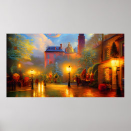 Poster Arte de férias vintage tema colorido antigo