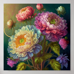 Poster Arte de flores coloridas