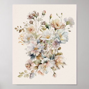 Poster Arte de Flores Silvestres Vintage Elegantes