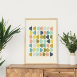 Poster Arte de Formas Geométricas dos Tons Modernos<br><div class="desc">Um design gráfico geométrico divertido de meio círculo em bonito cores pastel. ideia de presente de excelente.</div>