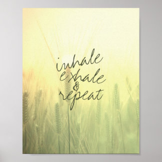 Poster arte de foto da natureza inalar exalar