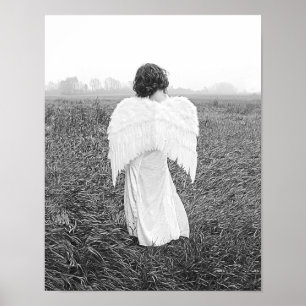 Poster Arte De Fotografias A Preto E Branco Do Anjo Elega