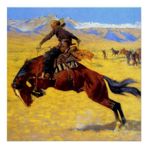 Póster Arte de Frederic Remington “Uma Fria Manhã no Ranc