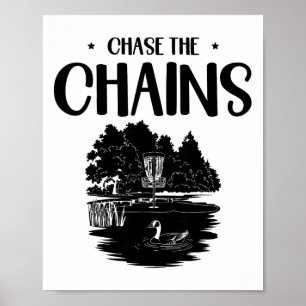 Poster Arte de Frisbee de Disc Golf Chase The Chains 