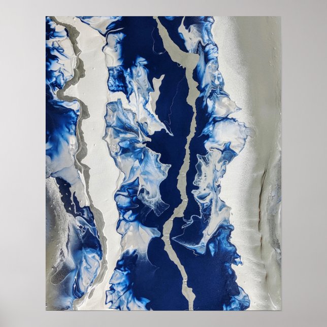 Poster Arte de fundo da Abstrato de pintura acrílica Cinz (Frente)