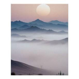 Póster Arte de fundo do deserto paisagístico pitoresco
