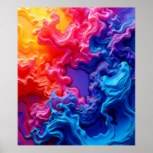 Poster Arte de Fusão de Cores Vibrante