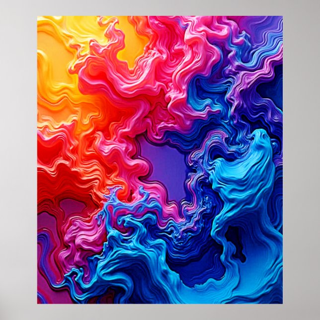 Poster Arte de Fusão de Cores Vibrante (Frente)