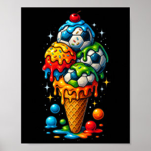 Poster Arte de futebol com gotejamento legal Ilustração d