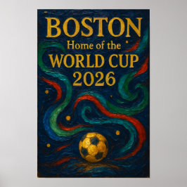 Poster Arte de Futebol de Boston 2026 Design de Futebol