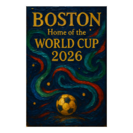Póster Arte de Futebol de Boston 2026 Design de Futebol